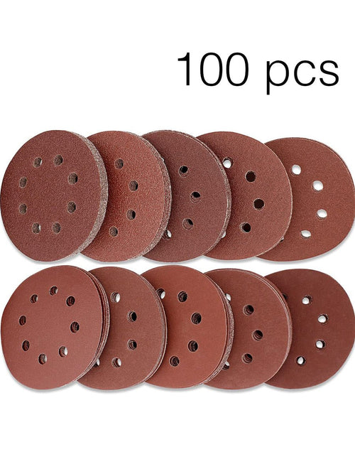 125mm Sanding Discs 100pcs kit for Wood, 10Pcs Each 40 60 80 100 120 180 240 320 400 800 Grits - LESNIC ABRASIVE LIMITED