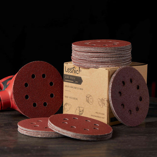 125mm(5") Sanding Discs for Wood, P40 - P2000,Low Clogging, All Grits Available, Fibre Backed,Hook & Loop - LESNIC ABRASIVE LIMITED