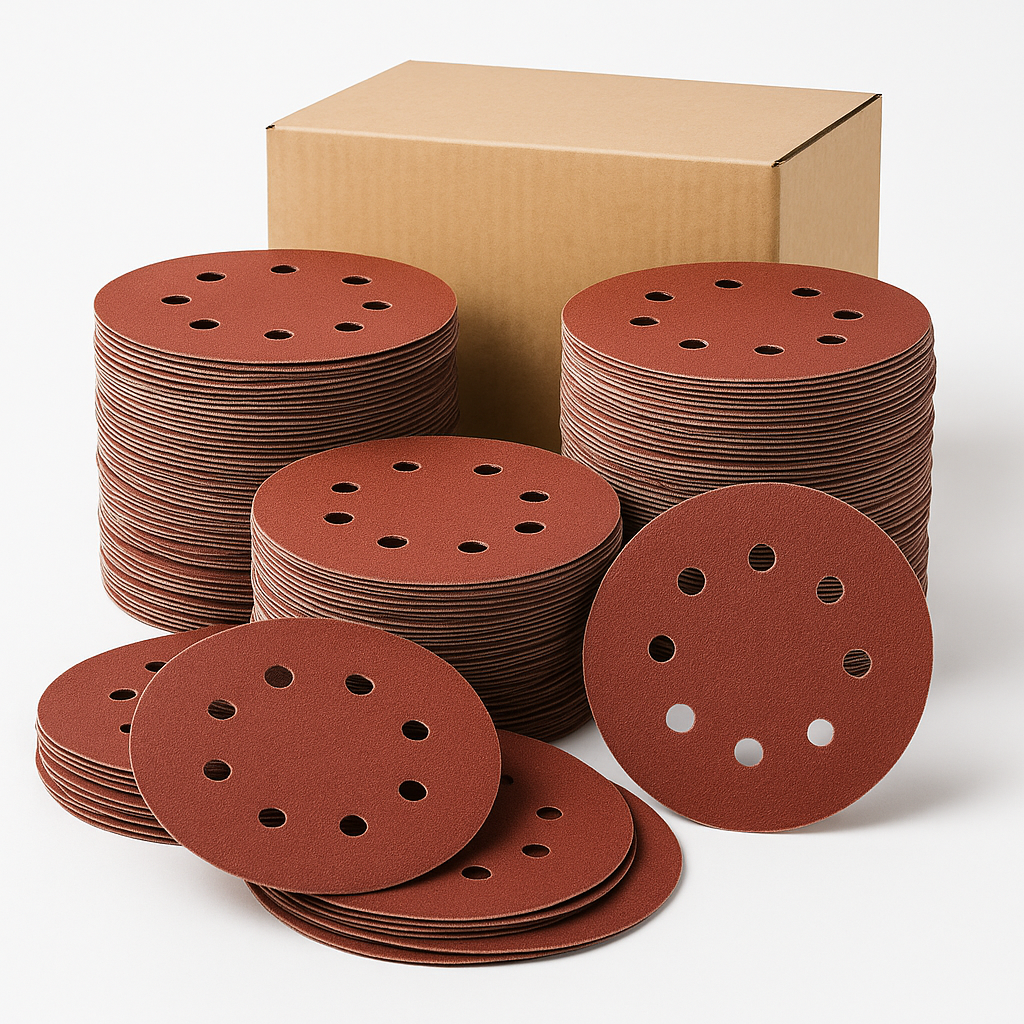 125mm Sanding Discs | Hook & Loop | 120 Grit | Aluminium Oxide | 8-Hole | 50 Pack | UK Stock