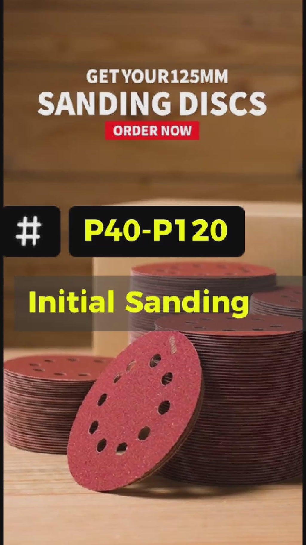 125mm Sanding Discs - Full Grit Range P40 to P2000 | 50pcs & 200pcs Bulk Packs